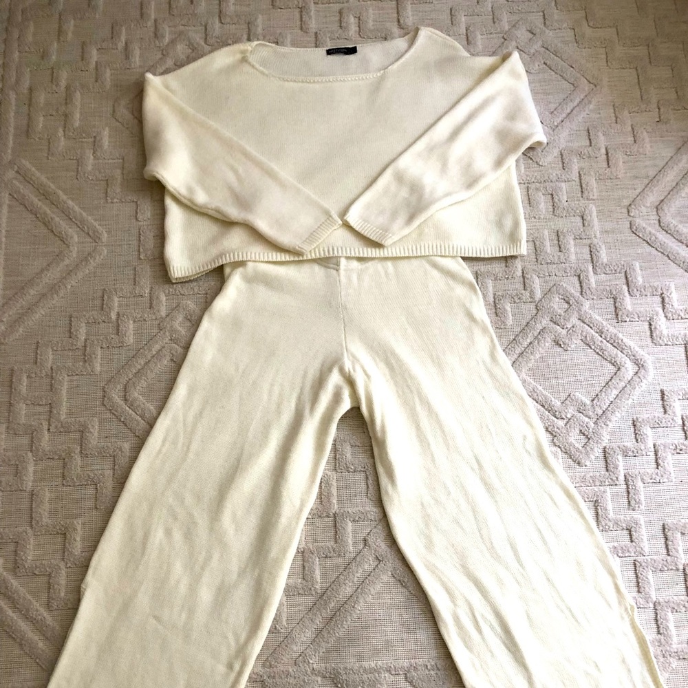 Nasty Gal Knitted Top and Split Pant Set